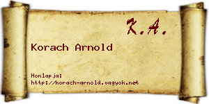 Korach Arnold névjegykártya